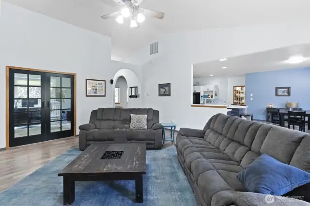 Huge open living room with lots of light