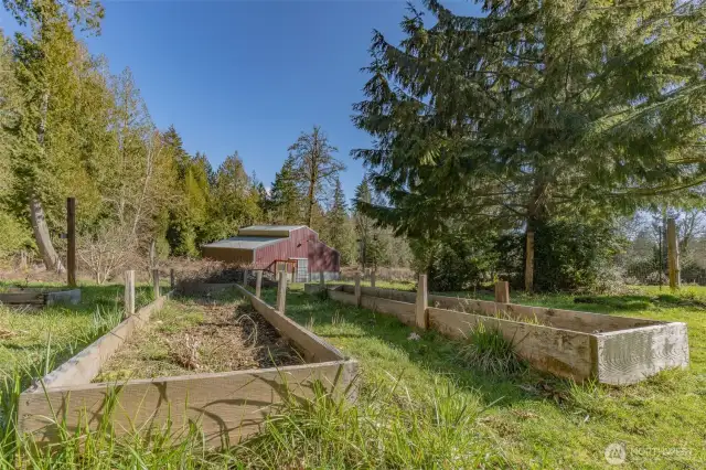 Raised beds waiting for fresh compost and your ideas!