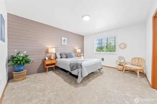 Primary room with shiplap
