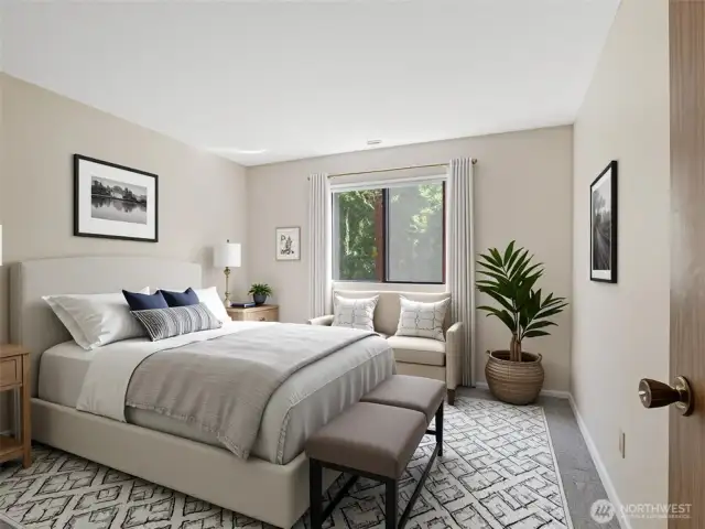 Large second bedroom - wonderful natural light!  (virtually staged)
