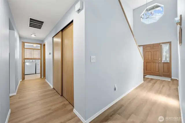 Lots of windows making this home light and bright. Soaring ceilings.