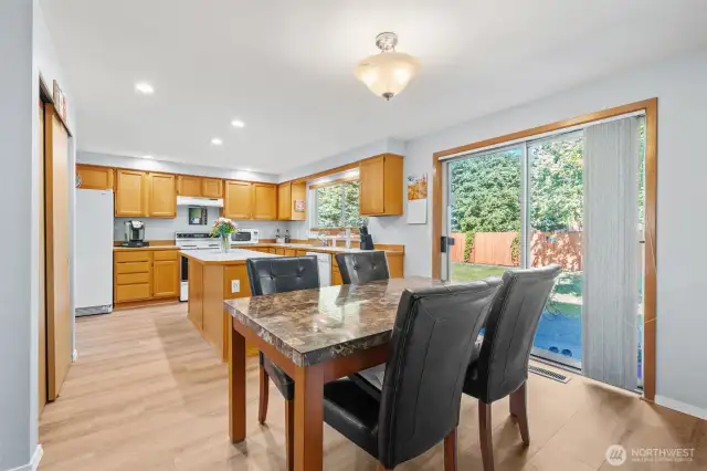 Step out the sliding glass door to the backyard making entertaining and BBQing so convenient.