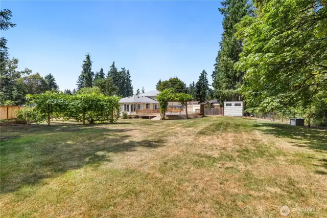 This 35,013 sq ft parcel (.80-acre) extends beyond the back fence.