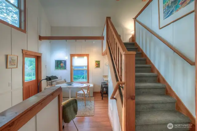 Upstairs is the loft bedroom.