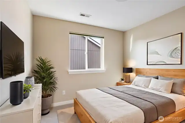 Virtually staged bedroom