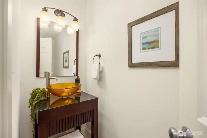 The powder room serving the main floor.