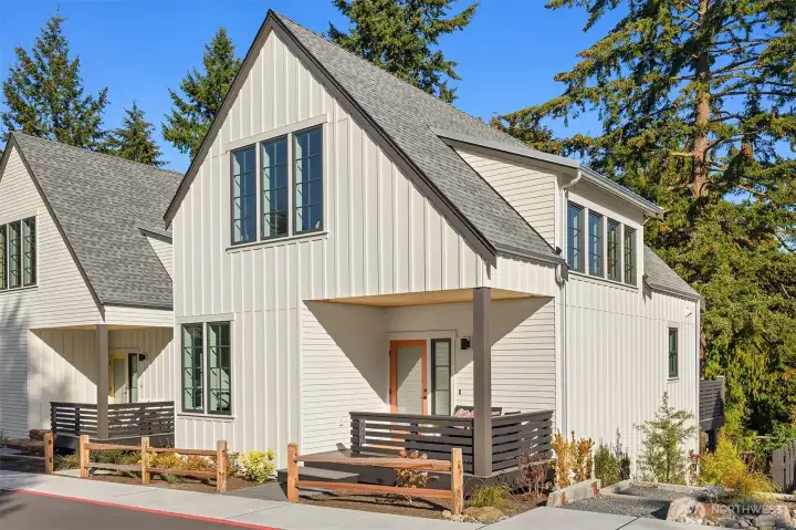 Welcome to Thornton Creek Commons, designed with community in mind. 2216 NE 125th enjoys a sunny west facing covered front porch at the welcoming front door entry.