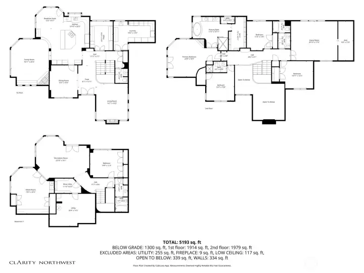 Floor plans for the three levels. Contact LB for individual floor pages.