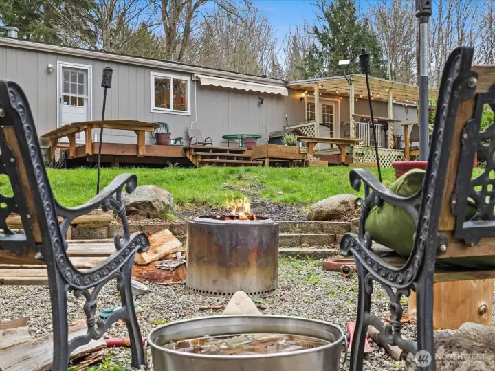 Outdoor fire pit to enjoy your peaceful private 2.5 acres.