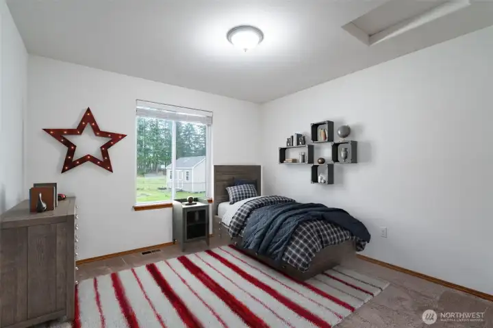 Bedroom staged