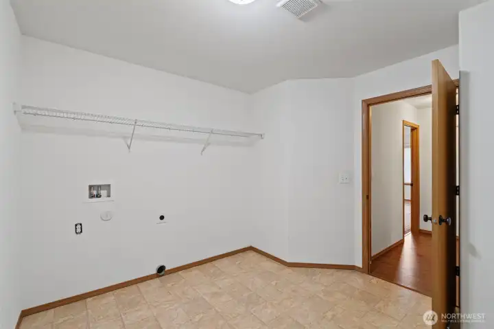 Utility room off garage