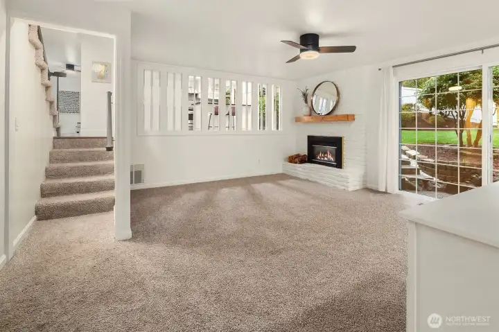 gas fireplace in family room