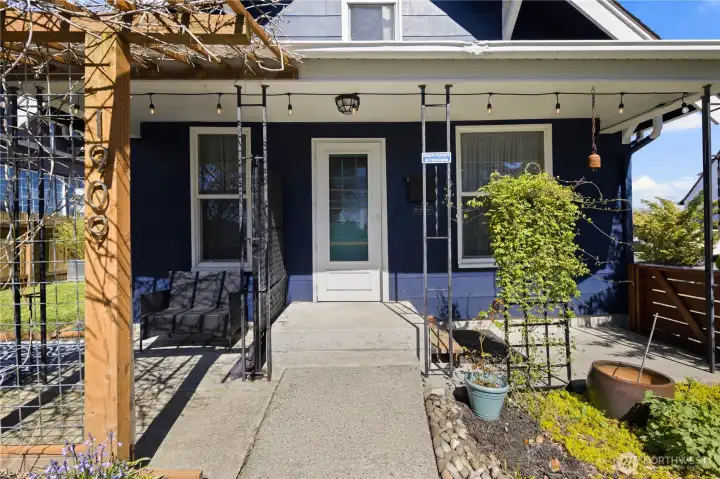 Paved walk to front door