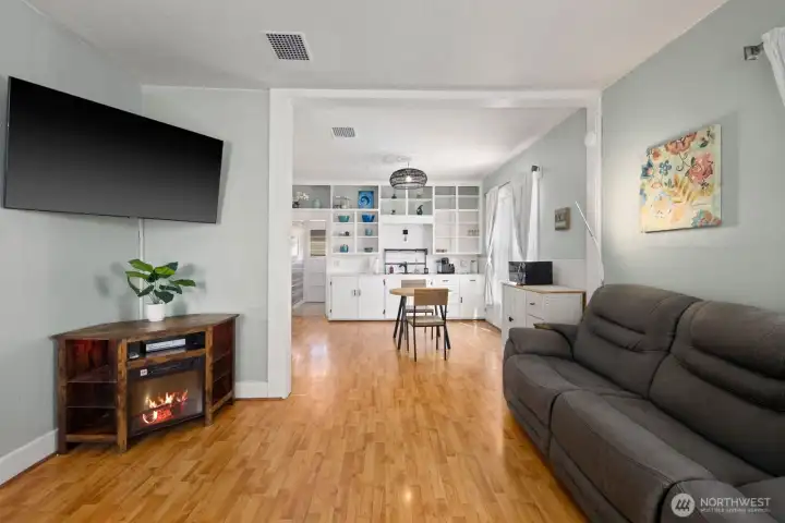 Living room is kitchen adjacent
