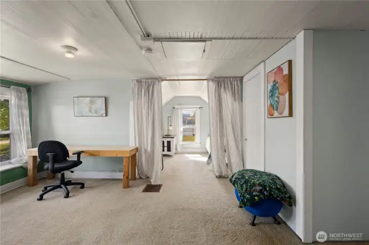 Views to the north, south and east from the upstairs bedroom