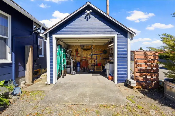 Front half of garage, ride your mower right inside