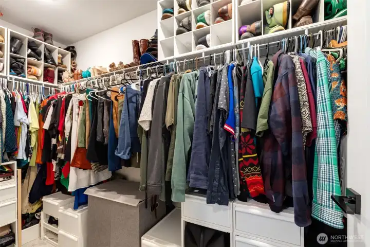 Great walk-in closet with lots of storage.