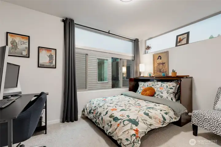 Middle level, guest room with room for office too.