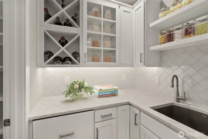 Functional and stylish Walk-in Butler's Pantry