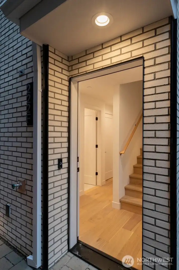 Modern entry with clean lines and high-end finishes throughout.
