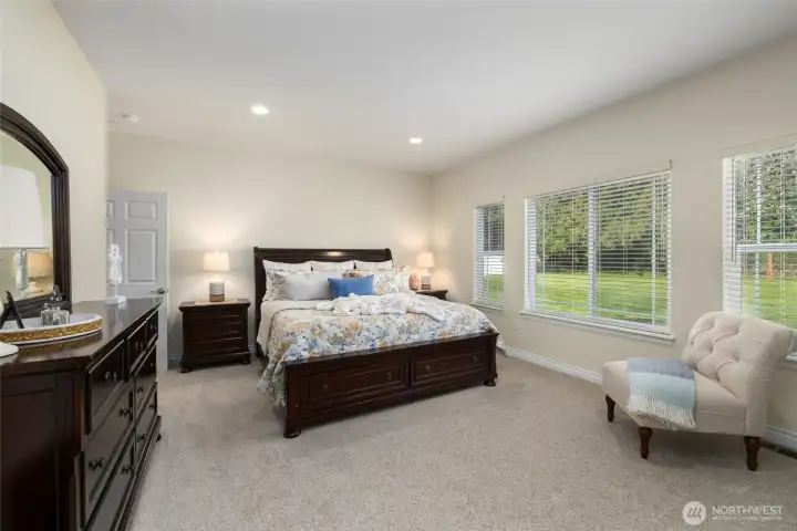 Spacious and filled with natural light primary suite.