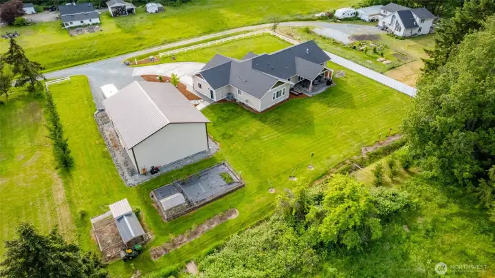 Aerial from backyard