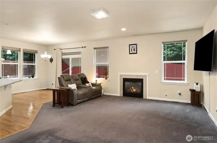 Large great room at the back of the house.