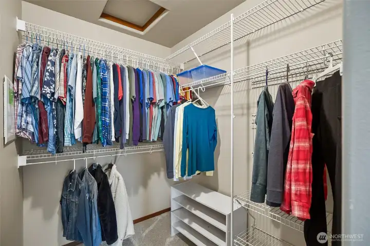 Primary walk in closet.
