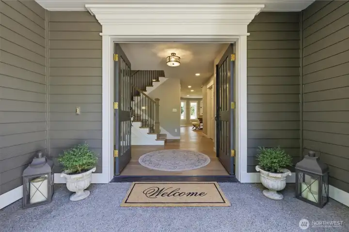 Double door front entrance welcomes you inside Double door front entrance welcomes you inside