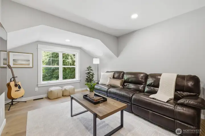A flexible bonus loft provides the perfect space for a media room, playroom, home office, fitness area, or creative studio A flexible bonus loft provides the perfect space for a media room, playroom, home office, fitness area, or creative studio
