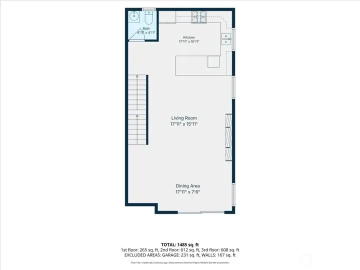 Main floor with kitchen, dining and living area Main floor with kitchen, dining and living area