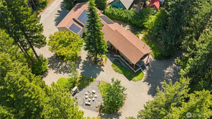 Ariel View of property showing with Solar Panels