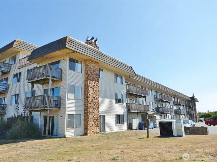 Souht-side view of the Polynesian building. #308 is the top floor unit, 1st one past the corner unit. Souht-side view of the Polynesian building. #308 is the top floor unit, 1st one past the corner unit.