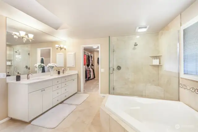 Luxury primary bath, with stunning features and finishes.