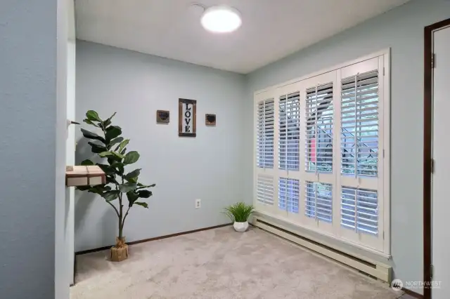 Dining area has tons of natural light.