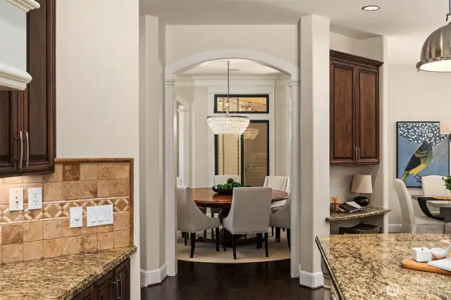 View to the dining room.