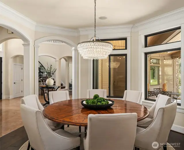 Beautiful fixtures and architectural details in this pristine one owner home.