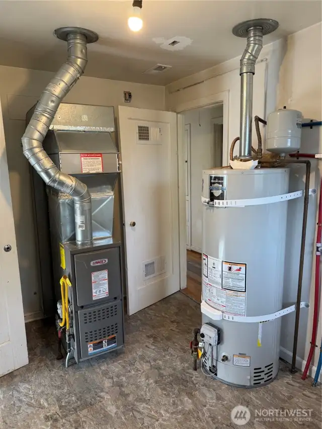 Gas furnace & hot water tank