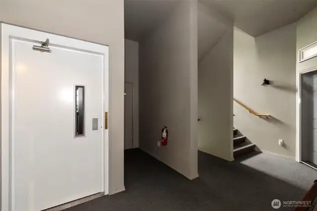 Elevator entry.