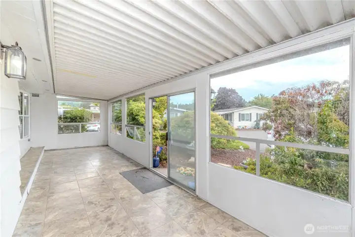 Enclosed sunroom.