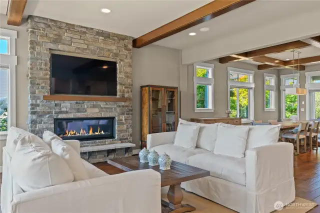 Enter to high-end finishes, a gas fireplace and water views!