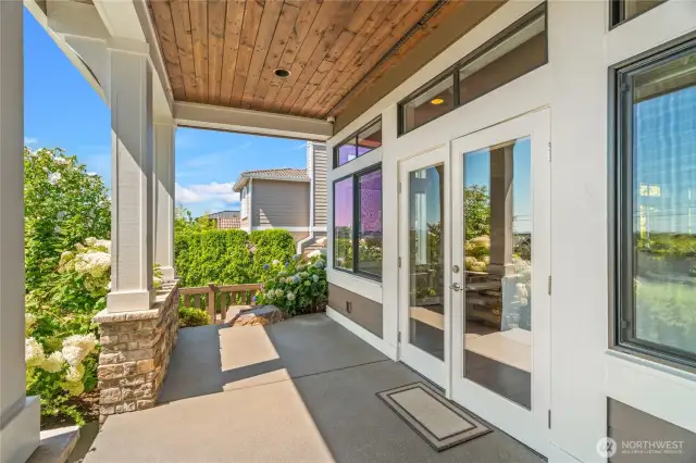Enjoy coffee on this serene patio!