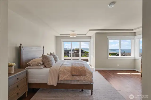 Watch the sunset from the primary bedroom