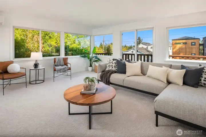 Truly a special space with lots of options. Doors lead you out to the dining deck