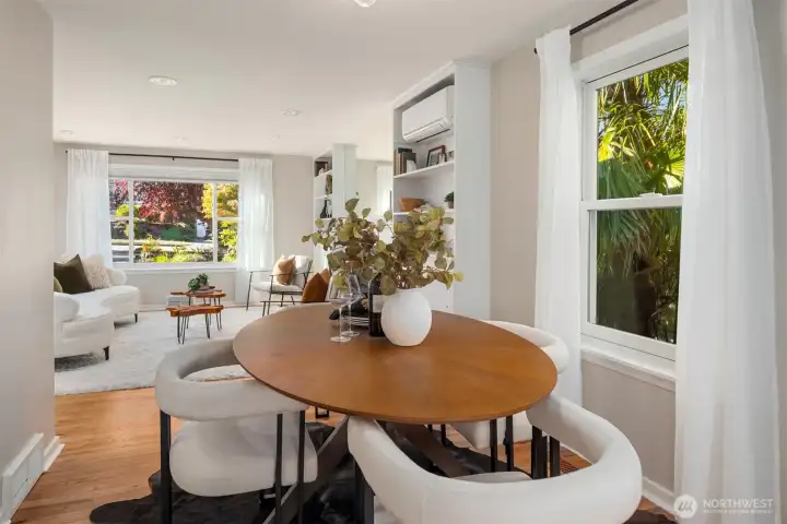 Another view of dining and living room