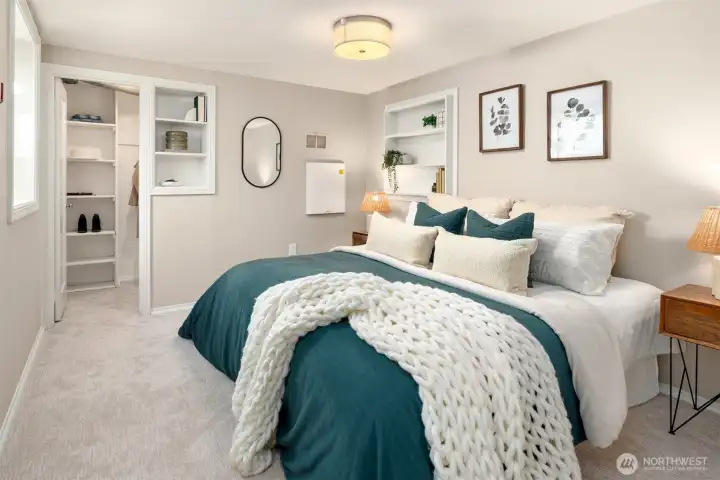 Lower level bedroom #3 with egress and a large closet