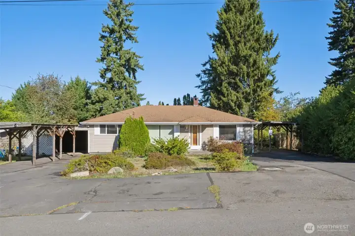 Driveways on both sides of the house