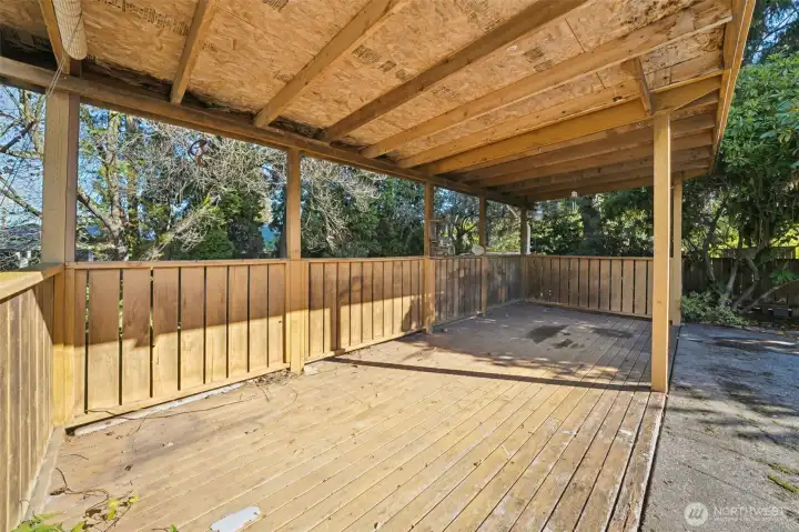 Covered pool deck