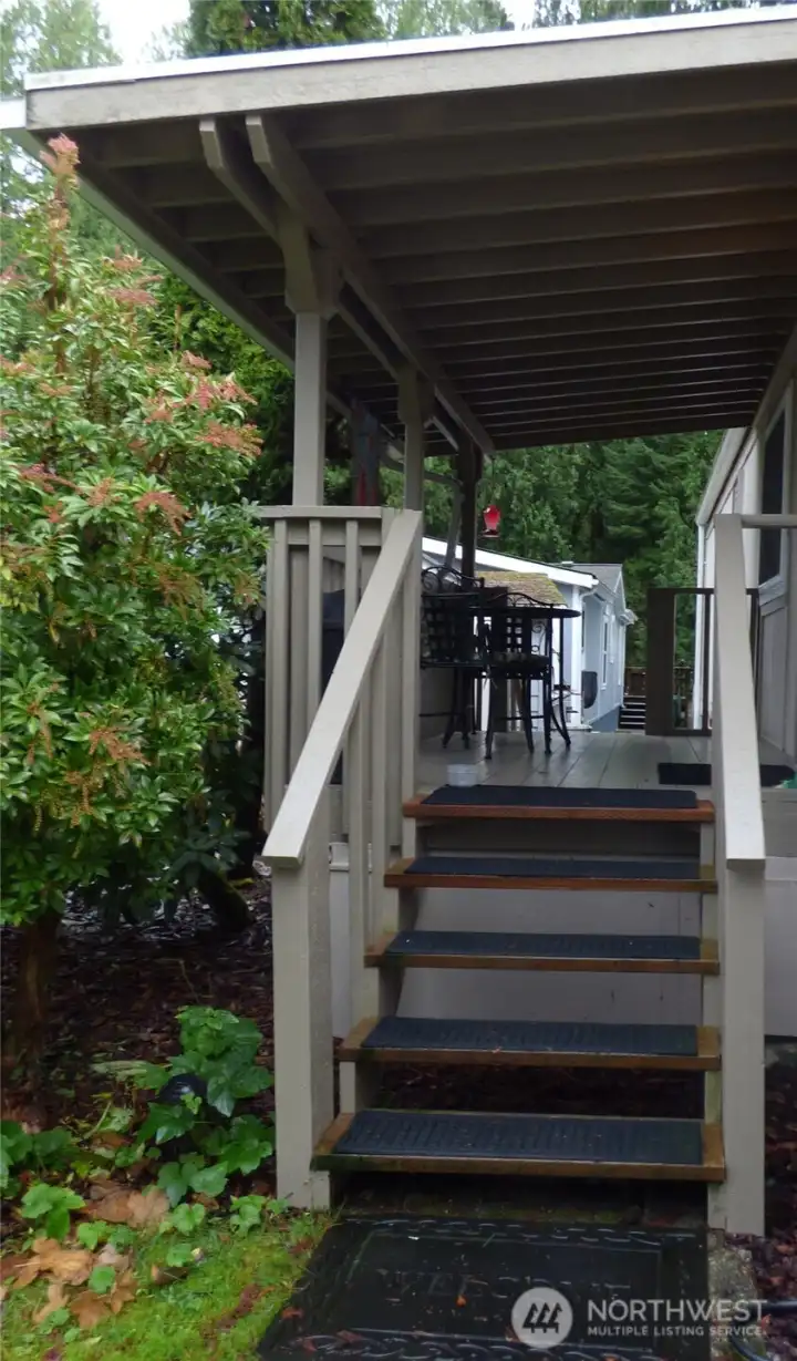 West Side of Covered Porch