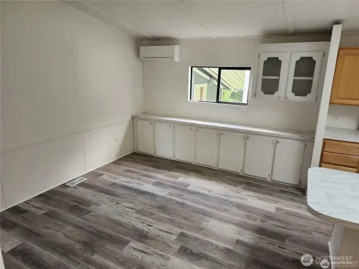 Dining area off the kitchen with even more storage!